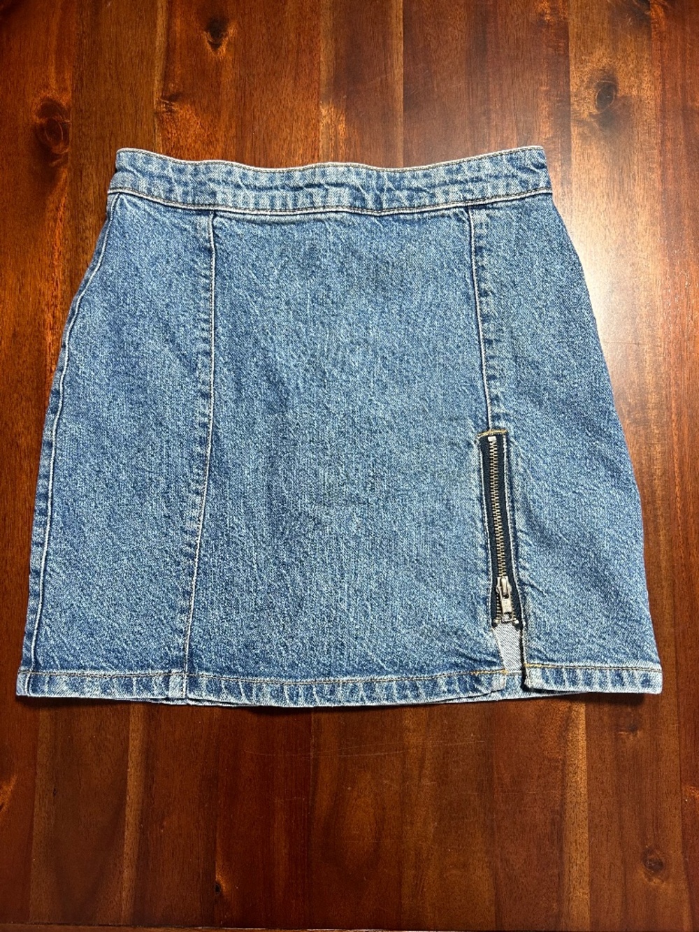 Free People We The Free Midnight Magic Denim Mini Skirt Wash Blue Size Small